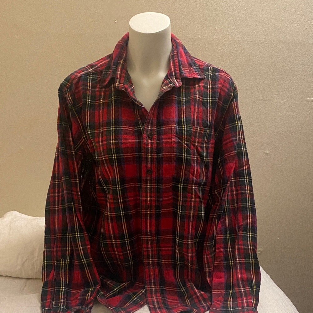 L.L. Bean Red and Black Plaid Shirt